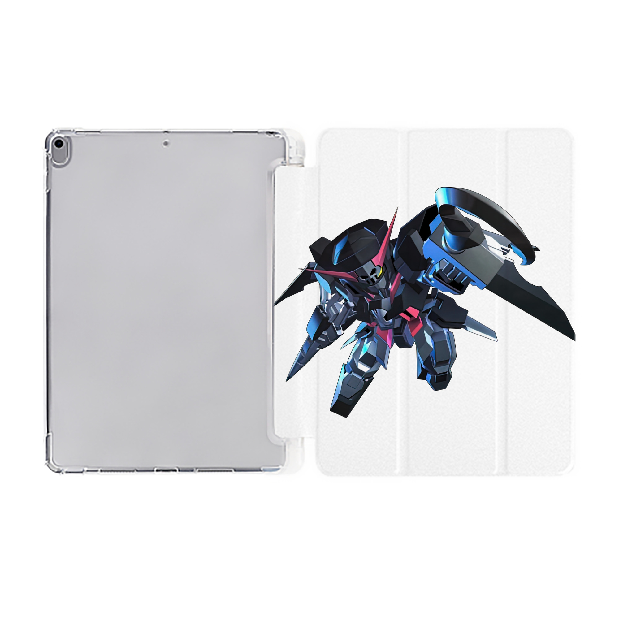 （画像用） 機動戦士ガンダム Mobile Suit Gundam IPad ケース ペン収納付き 三つ折りスタンド PUレザー×シリコン 対応機種9.5/10.5/10.9インチ